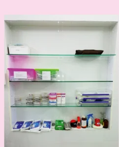 drugs shelf at Sukumar Dental Clinic